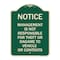 Signmission Management Is Not Responsible for Theft or Damage to Vehicles or Contents Alum, 24" H, G-1824-23877 A-DES-G-1824-23877 - alternate 1